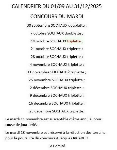 Concours du Mardi