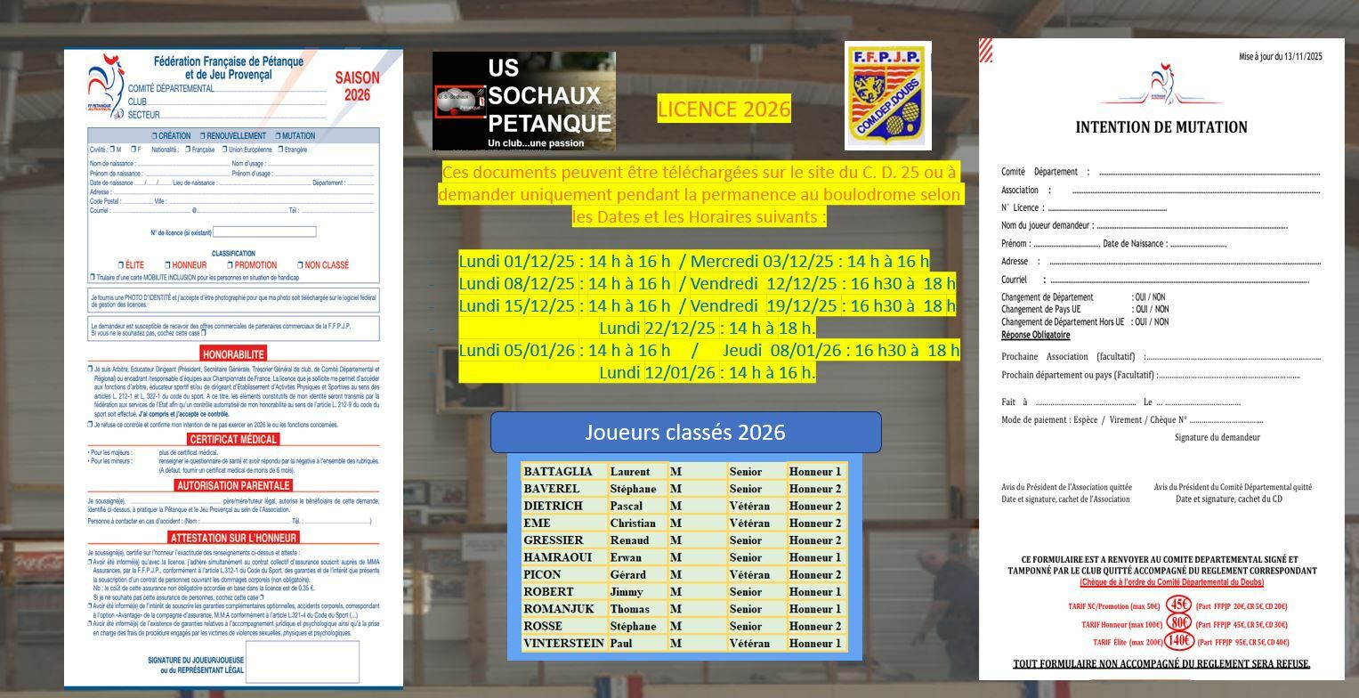 Adhésion, renouvellement &amp; mutation 2026