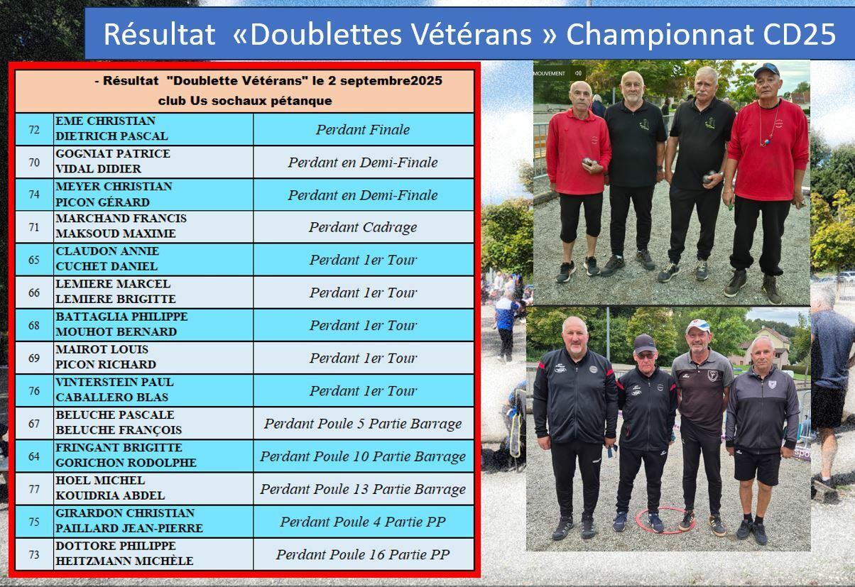 Doublette Vétérans