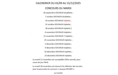 Concours du Mardi